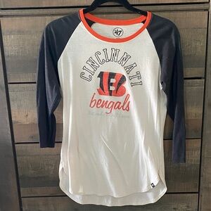 '47 Cincinnati Bengals Baseball Tee - Black and Orange